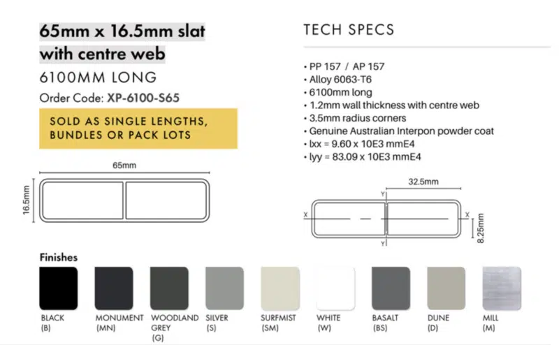 CTS - XPS - 65 x 16.5mm - 1000mm - BS - Image 2