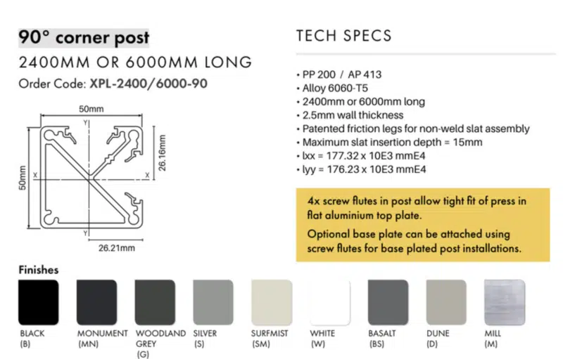 XPS - Post Corner - 6000mm - W - Image 2