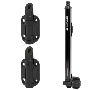 SAFETECH - Adjustable Self Closing Hinges & Top Pull Lockable Latch Kit