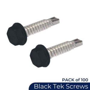 100x STD Tek Screws Black