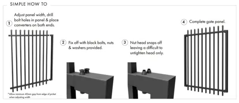 Custom Gate Conversion Kit Suits 1800H Panels - Image 3