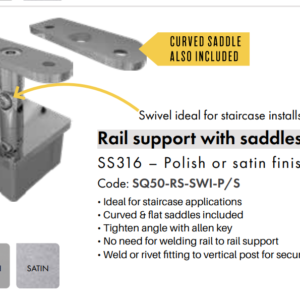 Rail Support with Saddles (Polished)