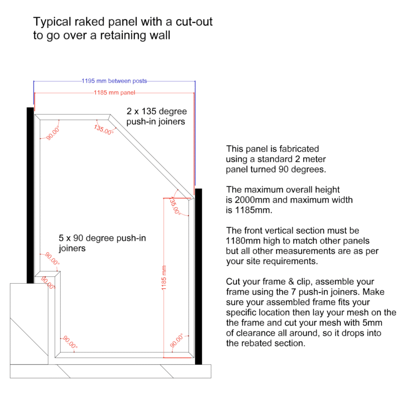 PERF Fence Panel DIY KIT - 2000W x 1185H - B - Image 8