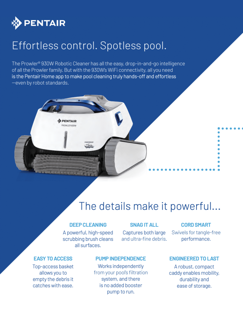 Pentair Prowler 930W Robotic Pool Cleaner – Smart, WiFi-Enabled Pool Cleaning - Image 5